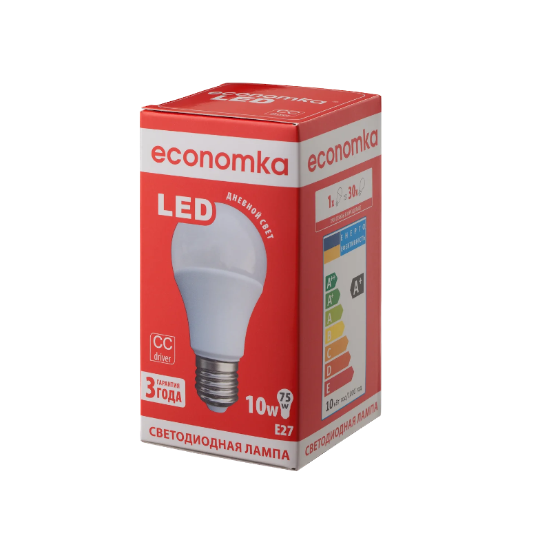 Лампа світлодіодна Economka LED A60, 10Вт, E27, 4200К (4820172680291)